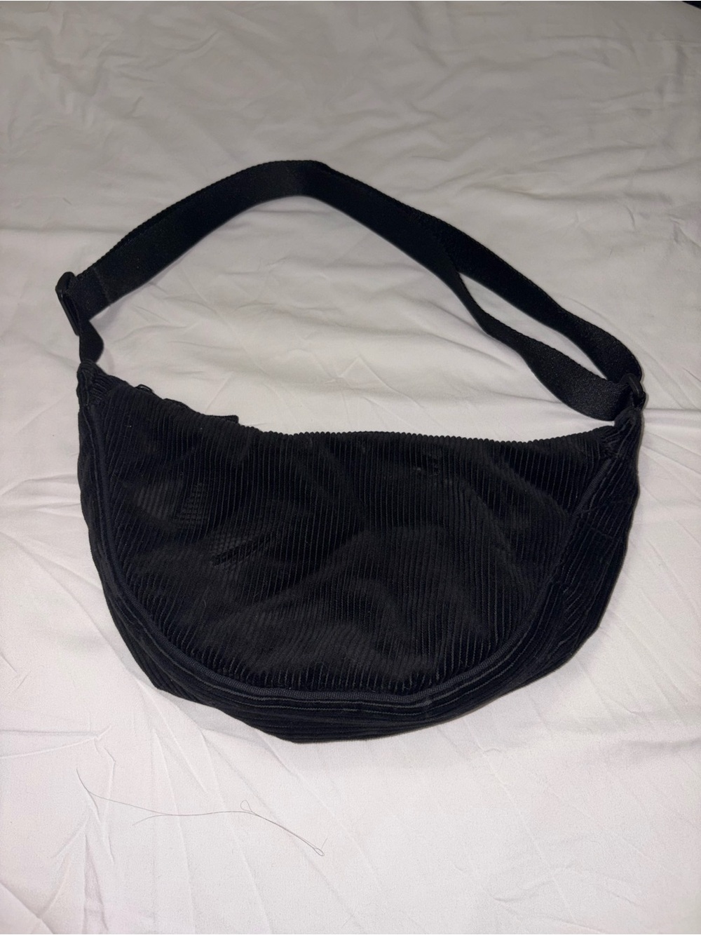 Black Corduroy Uniqlo Bag